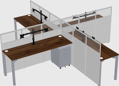 Quad office cubicles