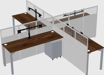 Quad office cubicles