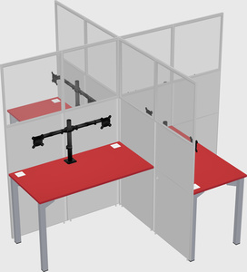 Quad office cubicles