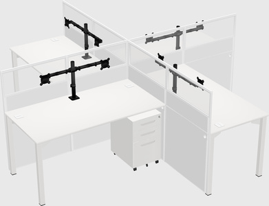 Quad office cubicles