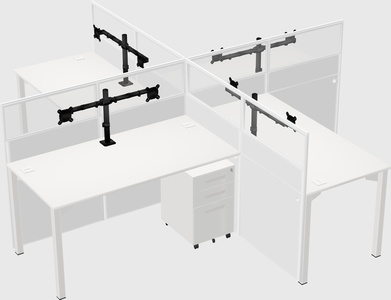 Quad office cubicles