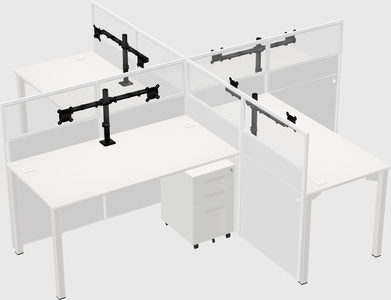 Quad office cubicles