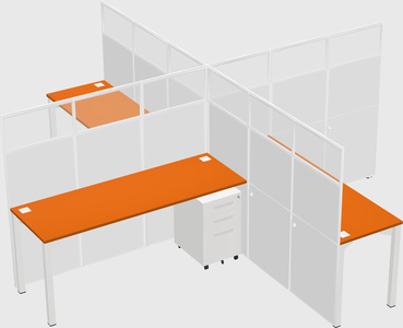 Quad office cubicles