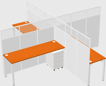 Quad office cubicles