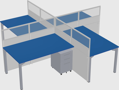 Quad office cubicles