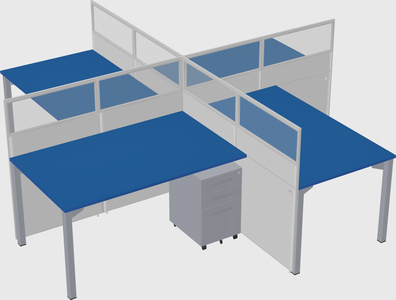 Quad office cubicles