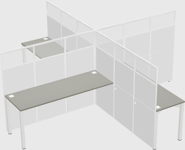 Quad office cubicles