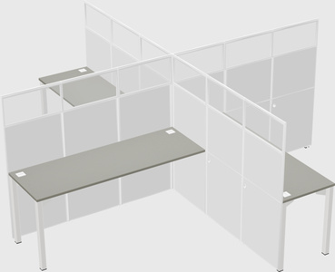 Quad office cubicles