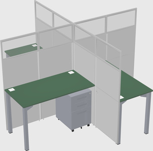 Quad office cubicles