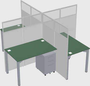 Quad office cubicles