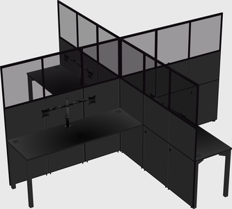 Quad office cubicles