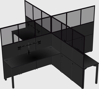 Quad office cubicles