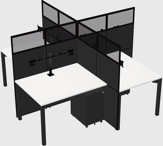 Bureaux à quatre cabines