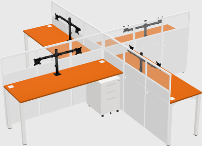 Quad office cubicles