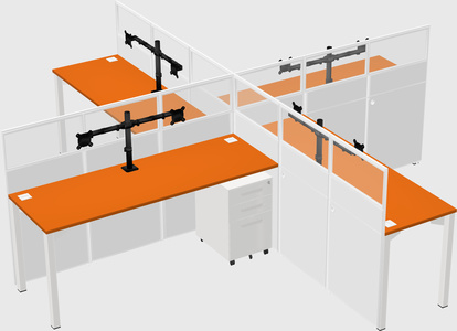 Quad office cubicles