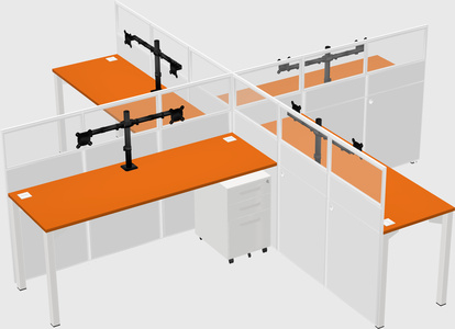 Quad office cubicles
