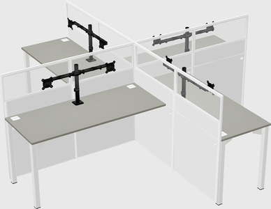 Quad office cubicles