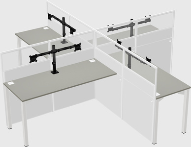 Quad office cubicles