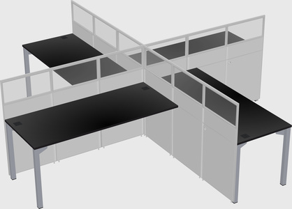 Quad office cubicles