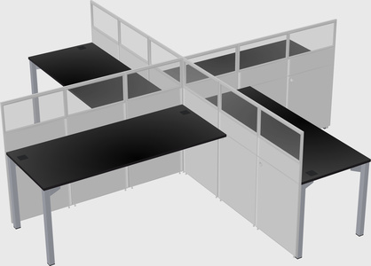 Quad office cubicles