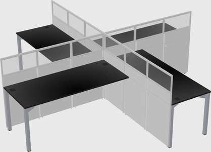 Quad office cubicles