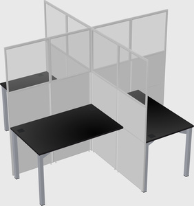 Quad office cubicles