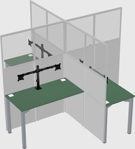Quad office cubicles