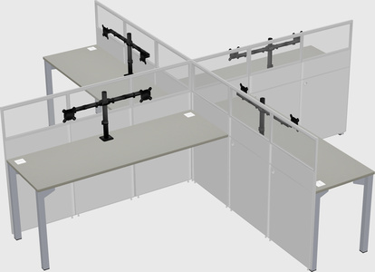 Quad office cubicles
