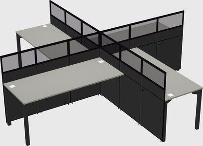 Quad office cubicles