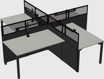 Quad office cubicles