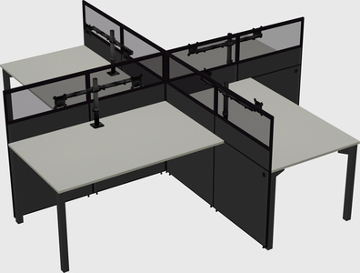 Quad office cubicles