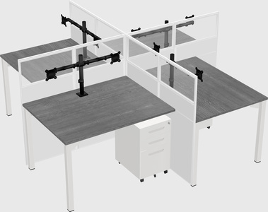 Quad office cubicles