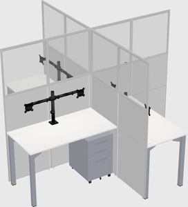 Quad office cubicles