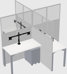 Quad office cubicles