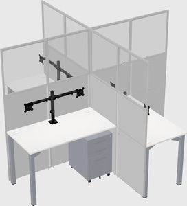 Quad office cubicles