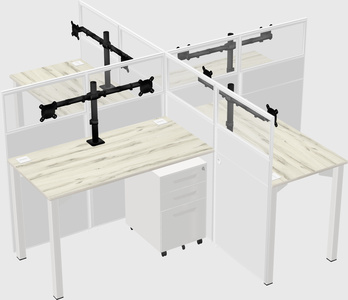 Quad office cubicles