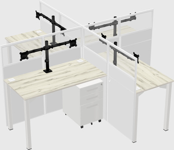 Quad office cubicles