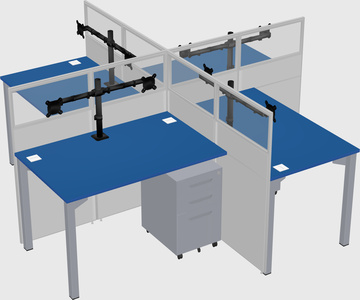 Quad office cubicles