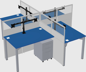 Quad office cubicles