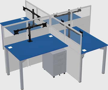 Quad office cubicles