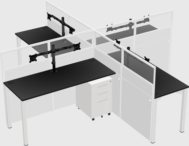 Quad office cubicles