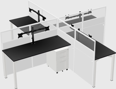 Quad office cubicles