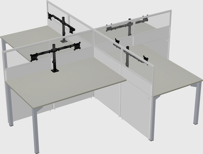 Quad office cubicles