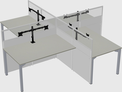 Quad office cubicles