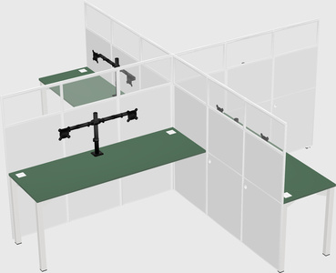 Quad office cubicles