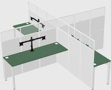 Quad office cubicles
