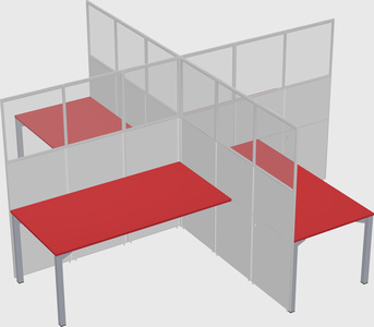 Quad office cubicles