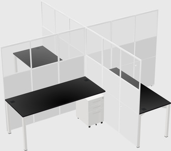 Quad office cubicles