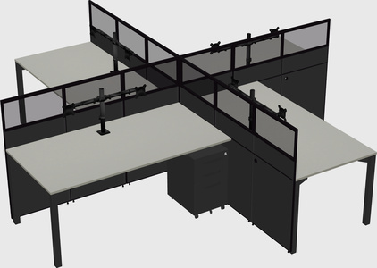 Quad office cubicles