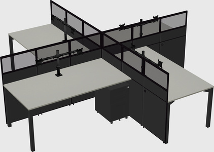 Quad office cubicles